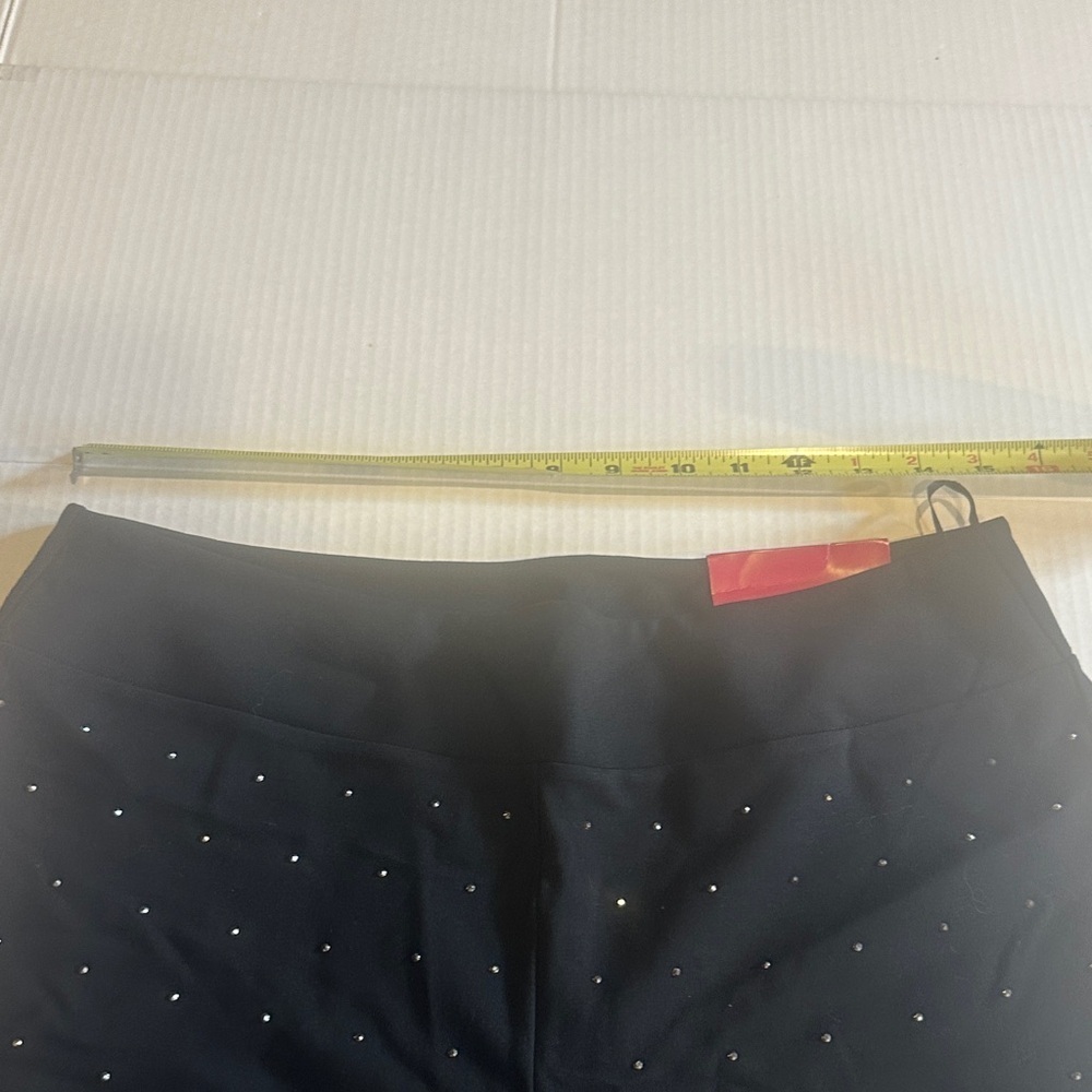 NWT Essentials Sioni euro stretch Black Pants with Rhinestone Accents in front - Picture 5 of 9